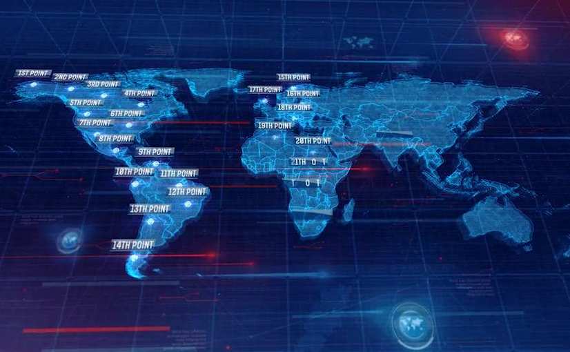 世界地图地理位置标注动画AE模板 World Map