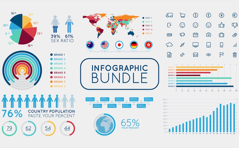 信息图动画元素包AE模板 Infographic Bundle