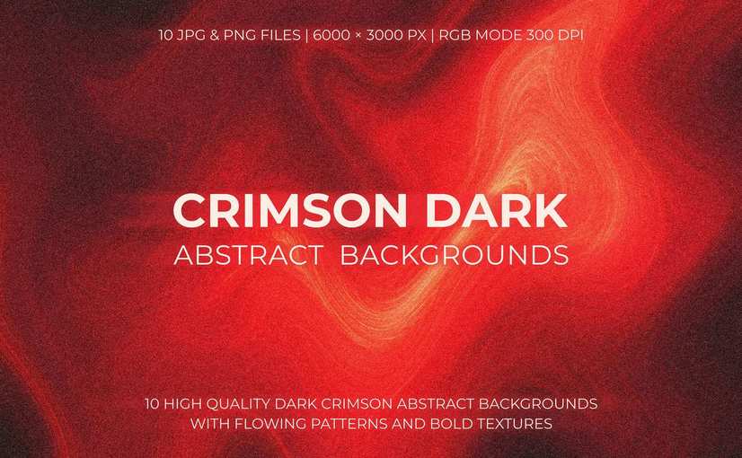 10个深红暗色抽象背景 10 Crimson Dark Abstract Backgrounds