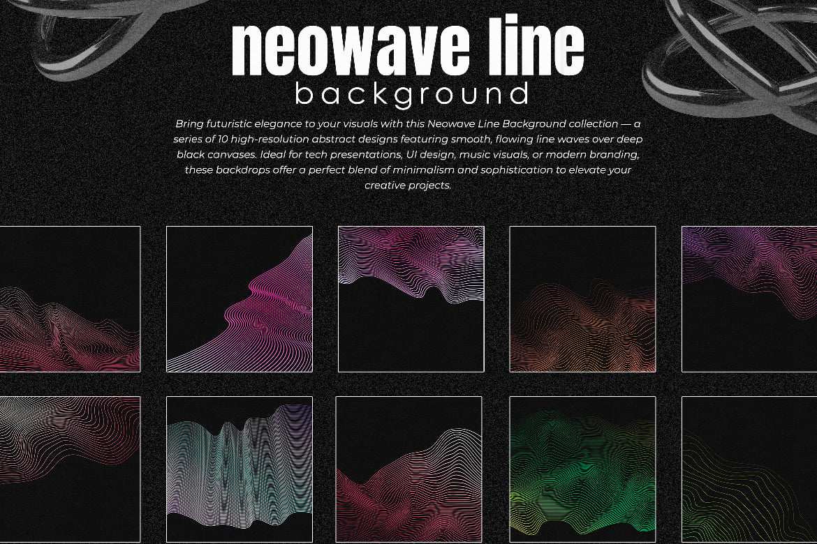 新浪潮波浪线条背景 Neowave Wavy Line Background插图3 新浪潮波浪线条背景 Neowave Wavy Line Background