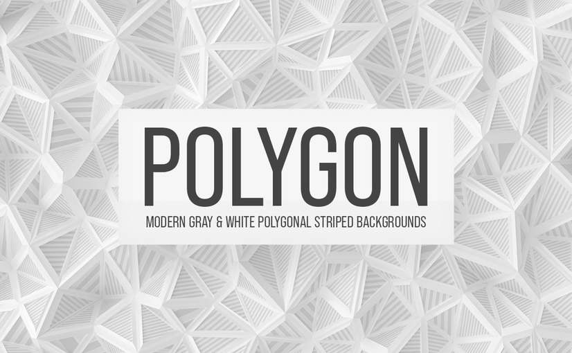 现代灰白多边形条纹背景 Modern Gray White Polygonal Striped Background