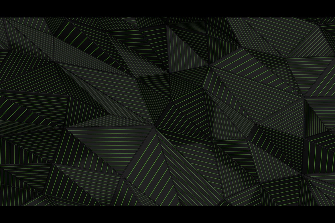 5款绿黑多边形条纹3D背景 Green Black Polygonal Striped 3D Background插图1 5款绿黑多边形条纹3D背景 Green Black Polygonal Striped 3D Background