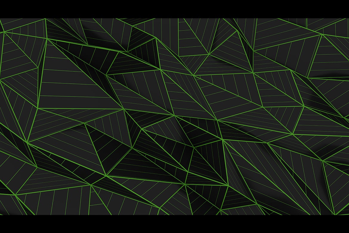 5款绿黑多边形条纹3D背景 Green Black Polygonal Striped 3D Background插图2 5款绿黑多边形条纹3D背景 Green Black Polygonal Striped 3D Background