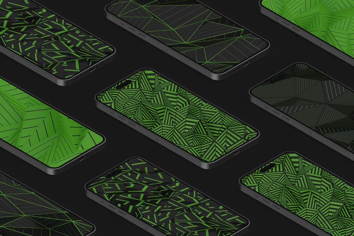 5款绿黑多边形条纹3D背景 Green Black Polygonal Striped 3D Background插图7 5款绿黑多边形条纹3D背景 Green Black Polygonal Striped 3D Background