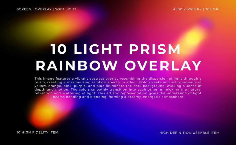 10款光影棱镜彩虹叠层 Light Prism Rainbow Overlay