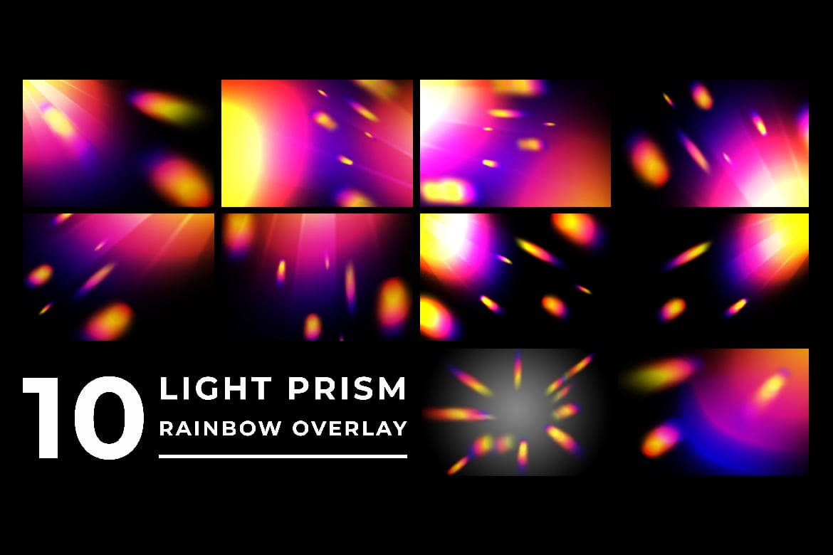 10款光影棱镜彩虹叠层 Light Prism Rainbow Overlay插图1