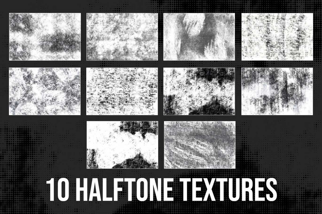 10个半色调纹理背景 10 Halftone Texture Backgrounds插图1 10个半色调纹理背景 10 Halftone Texture Backgrounds