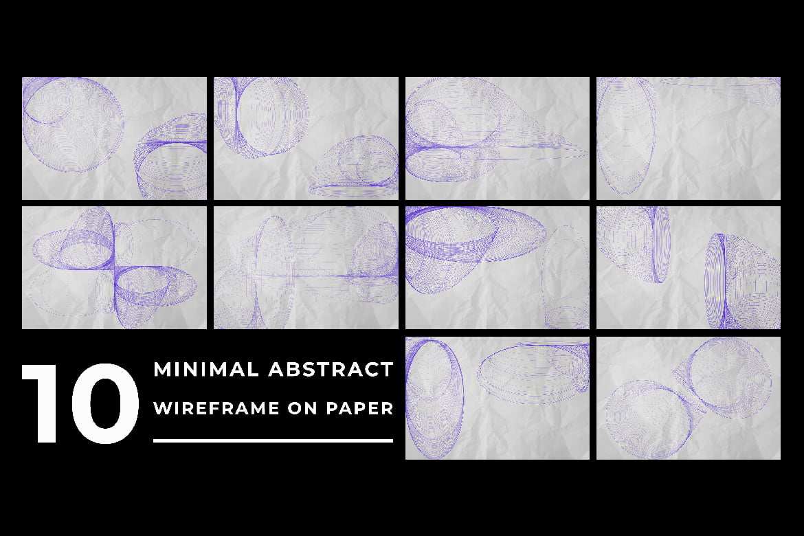 10款纸张极简抽象线框背景 Minimal Abstract Wireframe on Paper插图1 10款纸张极简抽象线框背景 Minimal Abstract Wireframe on Paper