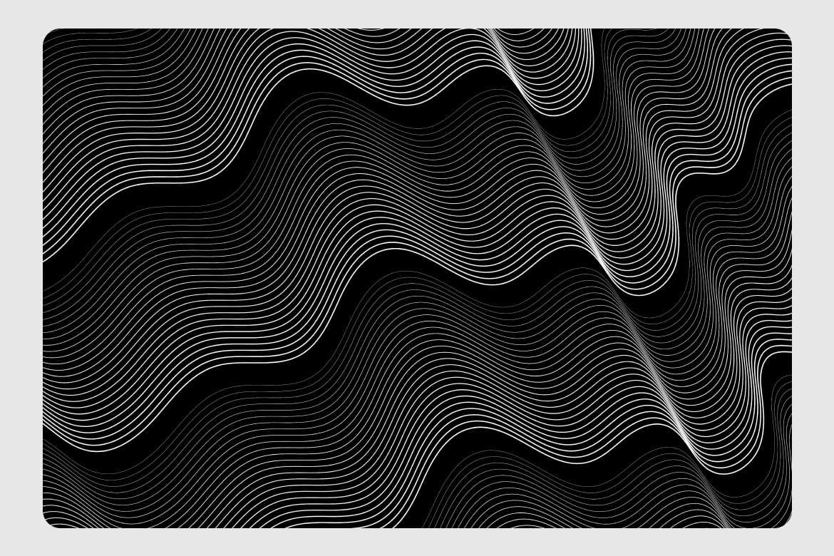5款流畅单色波浪线条背景 Sleek Monochrome Wave Lines Background插图2 5款流畅单色波浪线条背景 Sleek Monochrome Wave Lines Background
