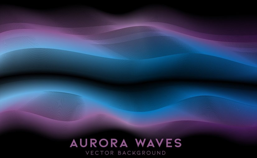 极光波浪背景 Aurora Waves Background