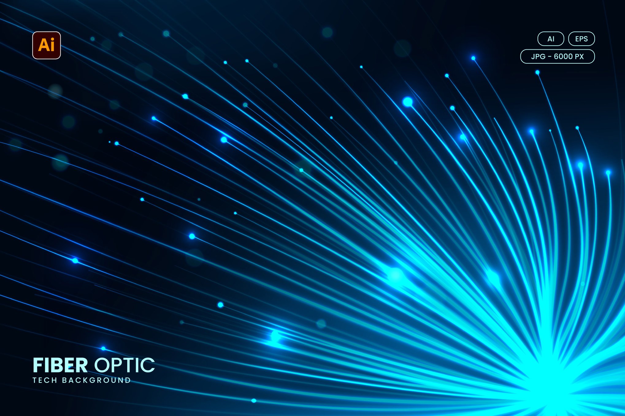 发光蓝色光纤科技背景 Glowing Blue Fiber Optic Cable Tech Background插图 发光蓝色光纤科技背景 Glowing Blue Fiber Optic Cable Tech Background