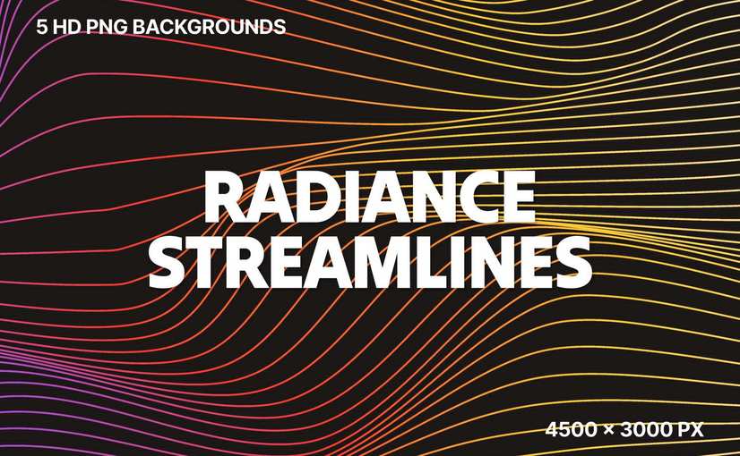 5款优雅流动渐变线条背景 Radiance Streamlines Light Background