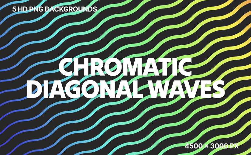 霓虹光谱波浪线渐变背景 Chromatic Diagonal Waves Background