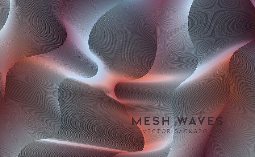 网格渐变波浪背景 Mesh Gradient Waves Background