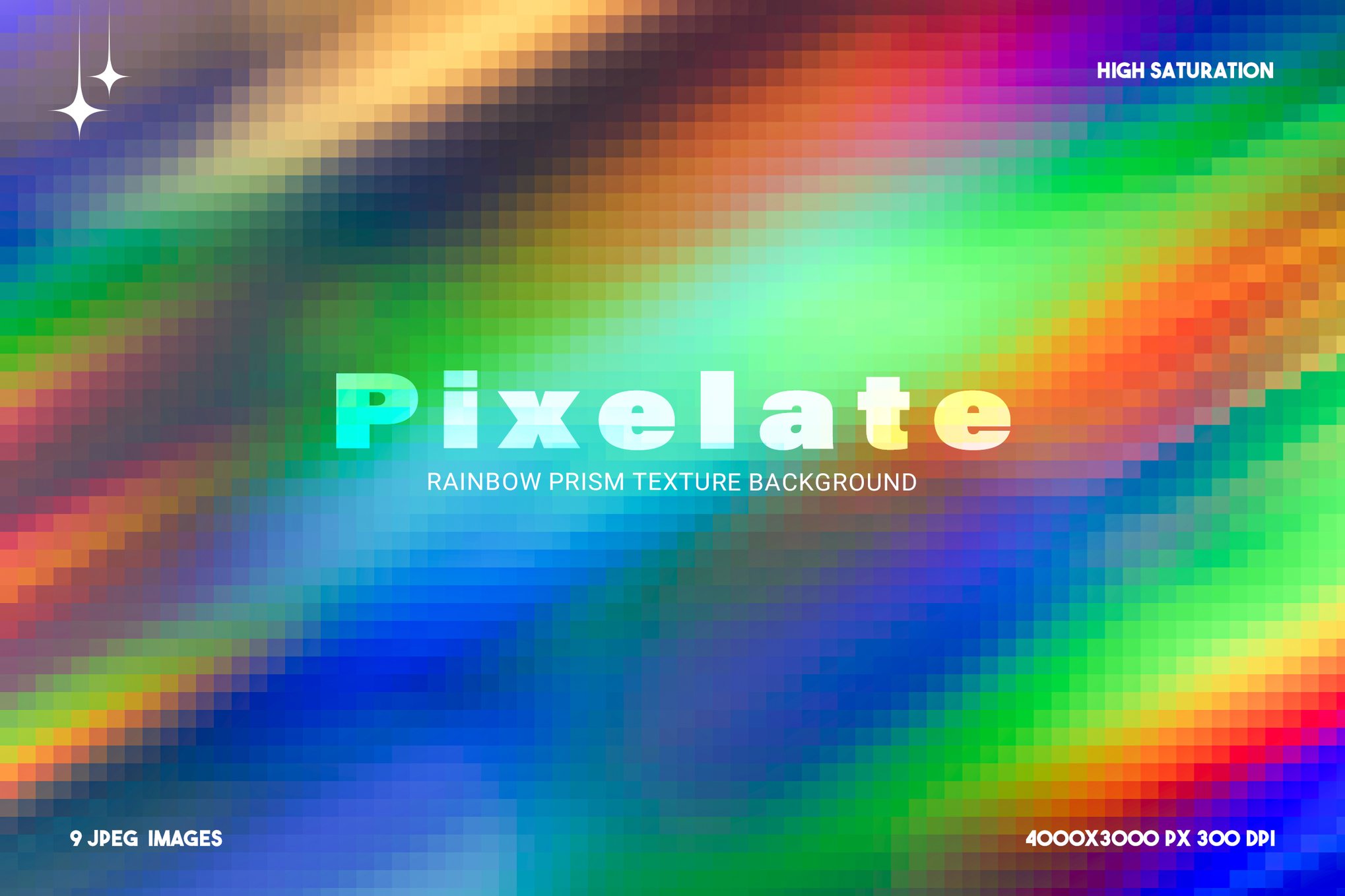 9款像素彩虹棱镜纹理背景 Pixelated Rainbow Prism Texture插图 9款像素彩虹棱镜纹理背景 Pixelated Rainbow Prism Texture