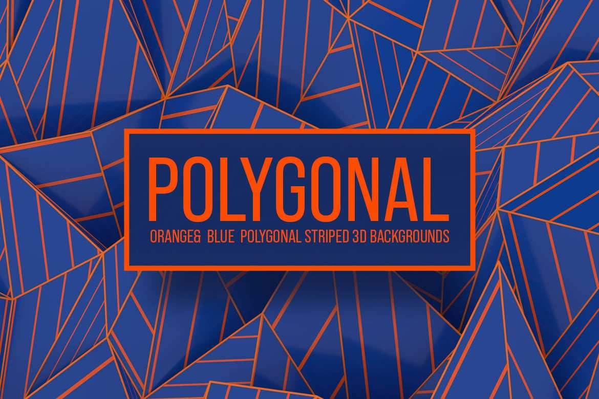 5款橙蓝多边形条纹3D背景 Orange Blue Polygonal Striped 3D Background插图4 5款橙蓝多边形条纹3D背景 Orange Blue Polygonal Striped 3D Background