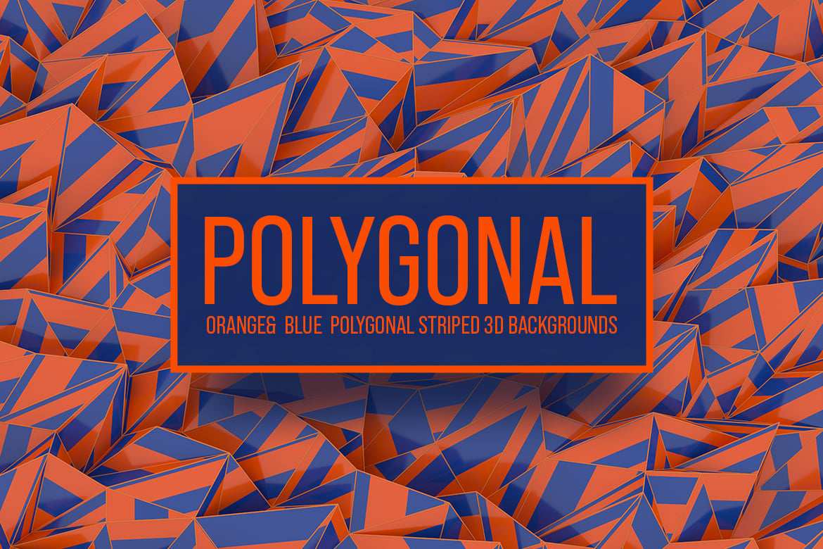 5款橙蓝多边形条纹3D背景 Orange Blue Polygonal Striped 3D Background插图1 5款橙蓝多边形条纹3D背景 Orange Blue Polygonal Striped 3D Background