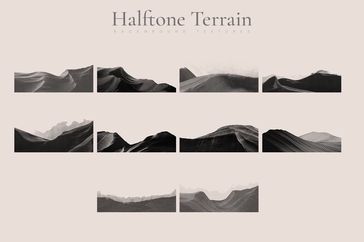 10种半色调地形纹理背景 Halftone Terrain Texture Background插图2 10种半色调地形纹理背景 Halftone Terrain Texture Background
