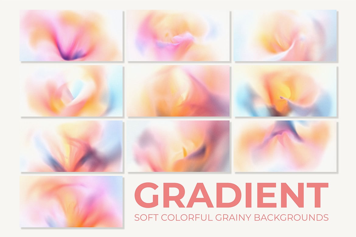 10个柔和彩色颗粒渐变背景 10 Soft Colorful Grainy Gradient Backgrounds插图2 10个柔和彩色颗粒渐变背景 10 Soft Colorful Grainy Gradient Backgrounds