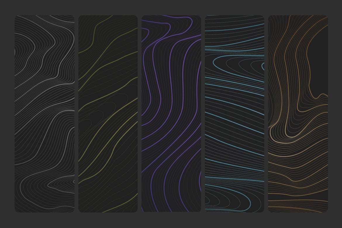 5款渐变地形线条背景素材 Gradient Topo Lines Background插图3 5款渐变地形线条背景素材 Gradient Topo Lines Background