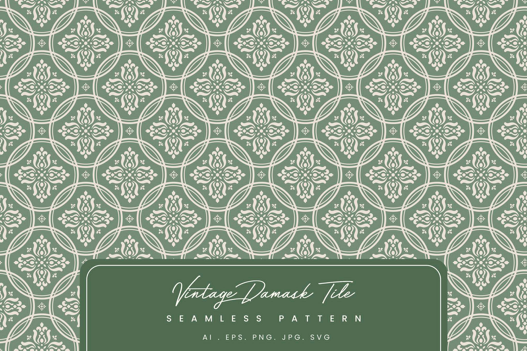 复古锦缎瓷砖纹理图案素材 Vintage Damask Tile Pattern插图 复古锦缎瓷砖纹理图案素材 Vintage Damask Tile Pattern
