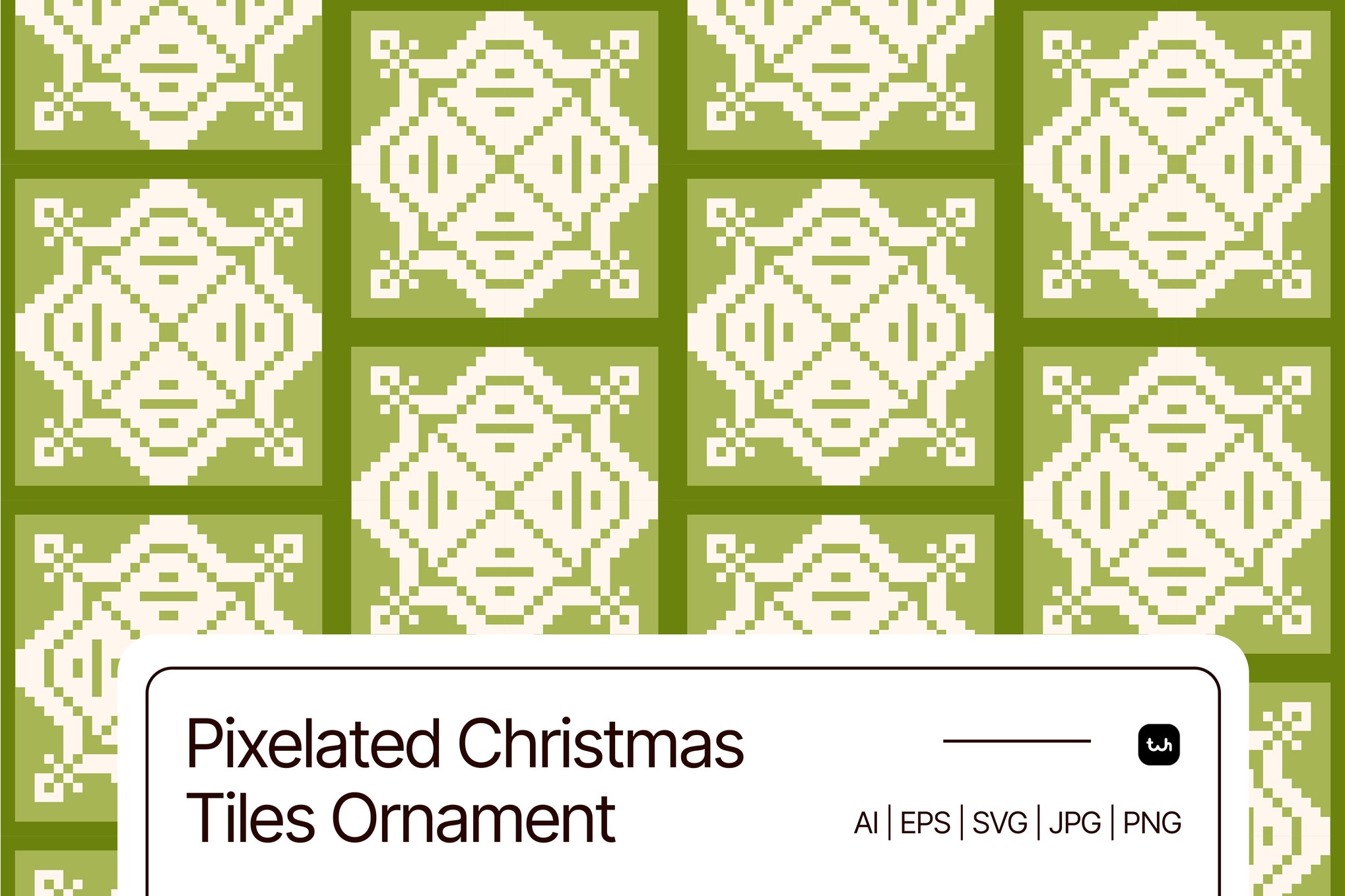 像素风圣诞主题瓷砖图案素材 Pixelated Christmas Tiles Pattern插图 像素风圣诞主题瓷砖图案素材 Pixelated Christmas Tiles Pattern