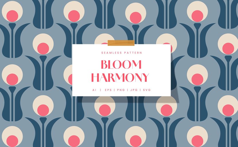 绽放和谐花卉背景图案素材 Bloom Harmony Pattern