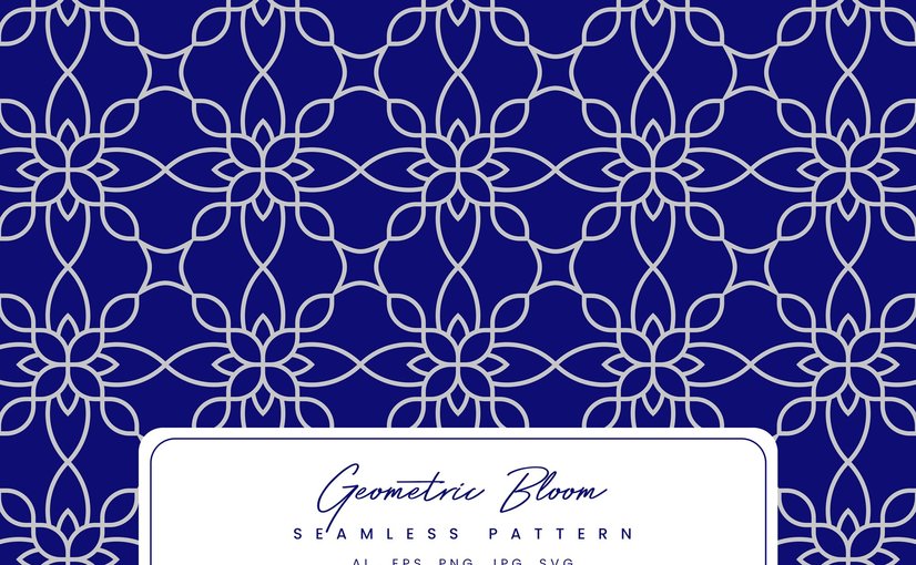 几何花卉抽象背景图案素材 Geometric Bloom Pattern