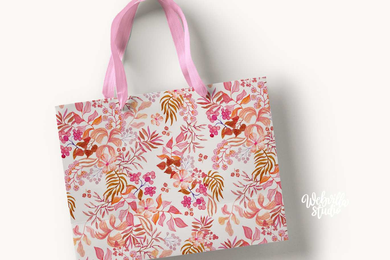 粉色植物水彩纹理图案素材 Pink Botanica Watercolor Patterns插图2 粉色植物水彩纹理图案素材 Pink Botanica Watercolor Patterns
