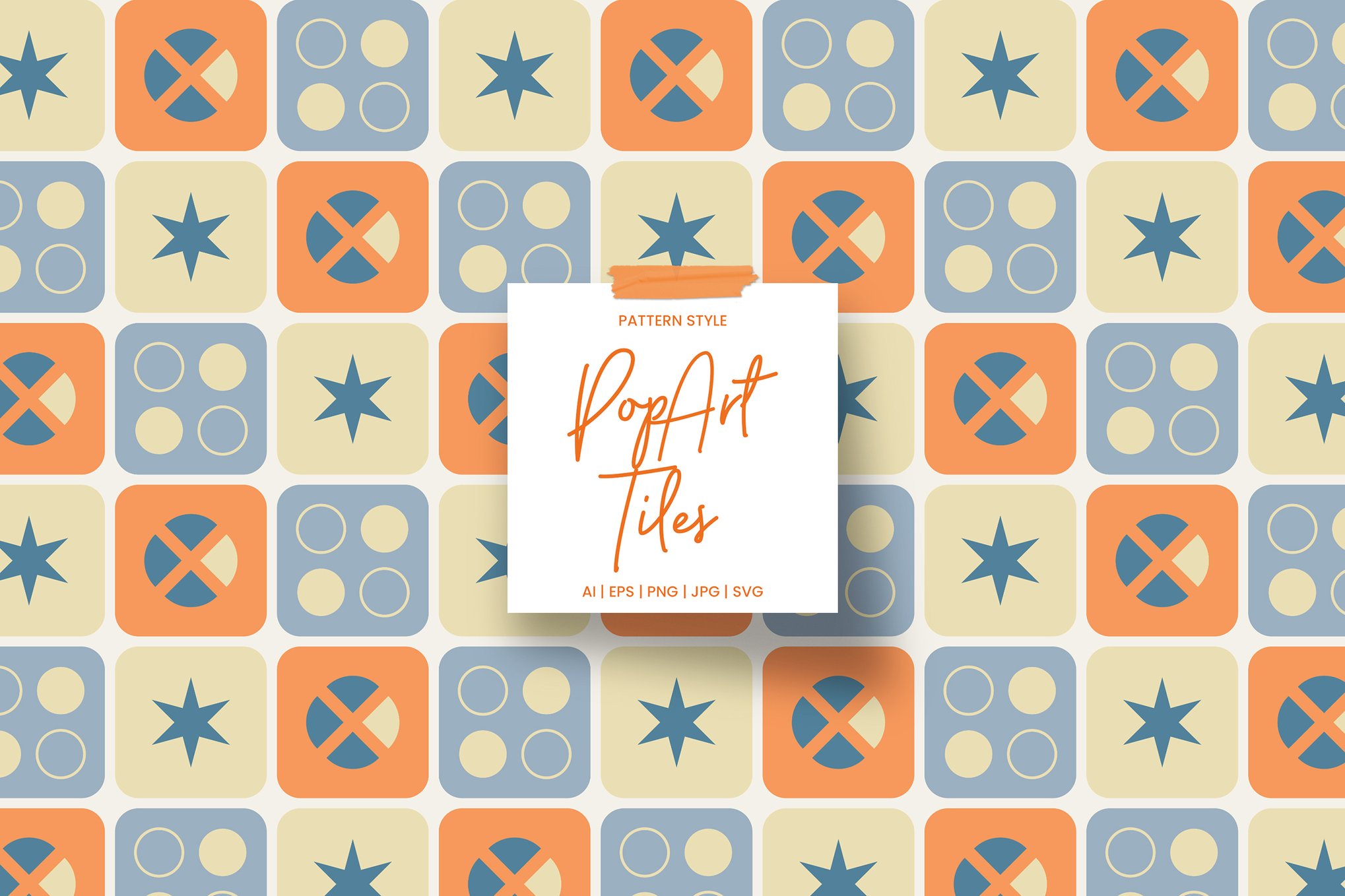 波普艺术风格瓷砖图案素材 PopArt Tiles Pattern插图 波普艺术风格瓷砖图案素材 PopArt Tiles Pattern