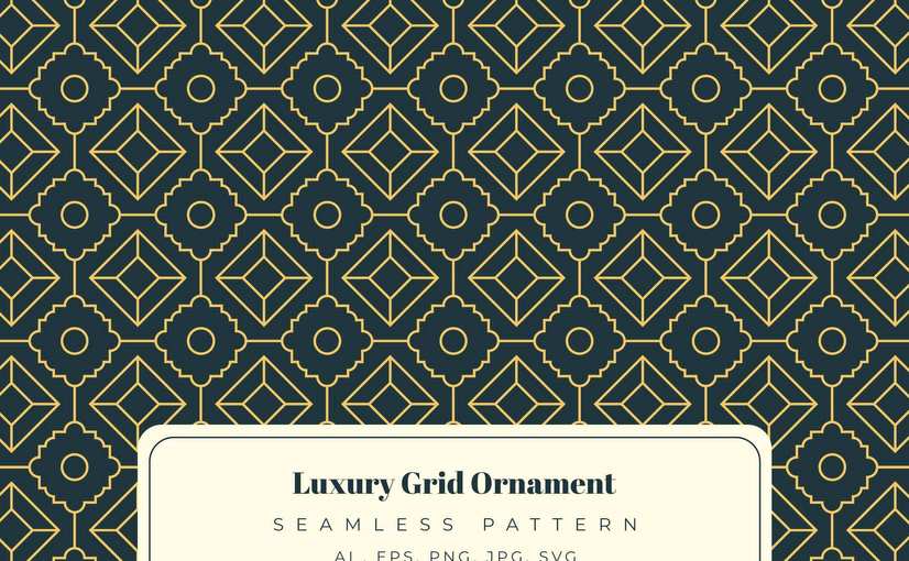 奢华网格装饰图案素材 Luxury Grid Ornament Pattern