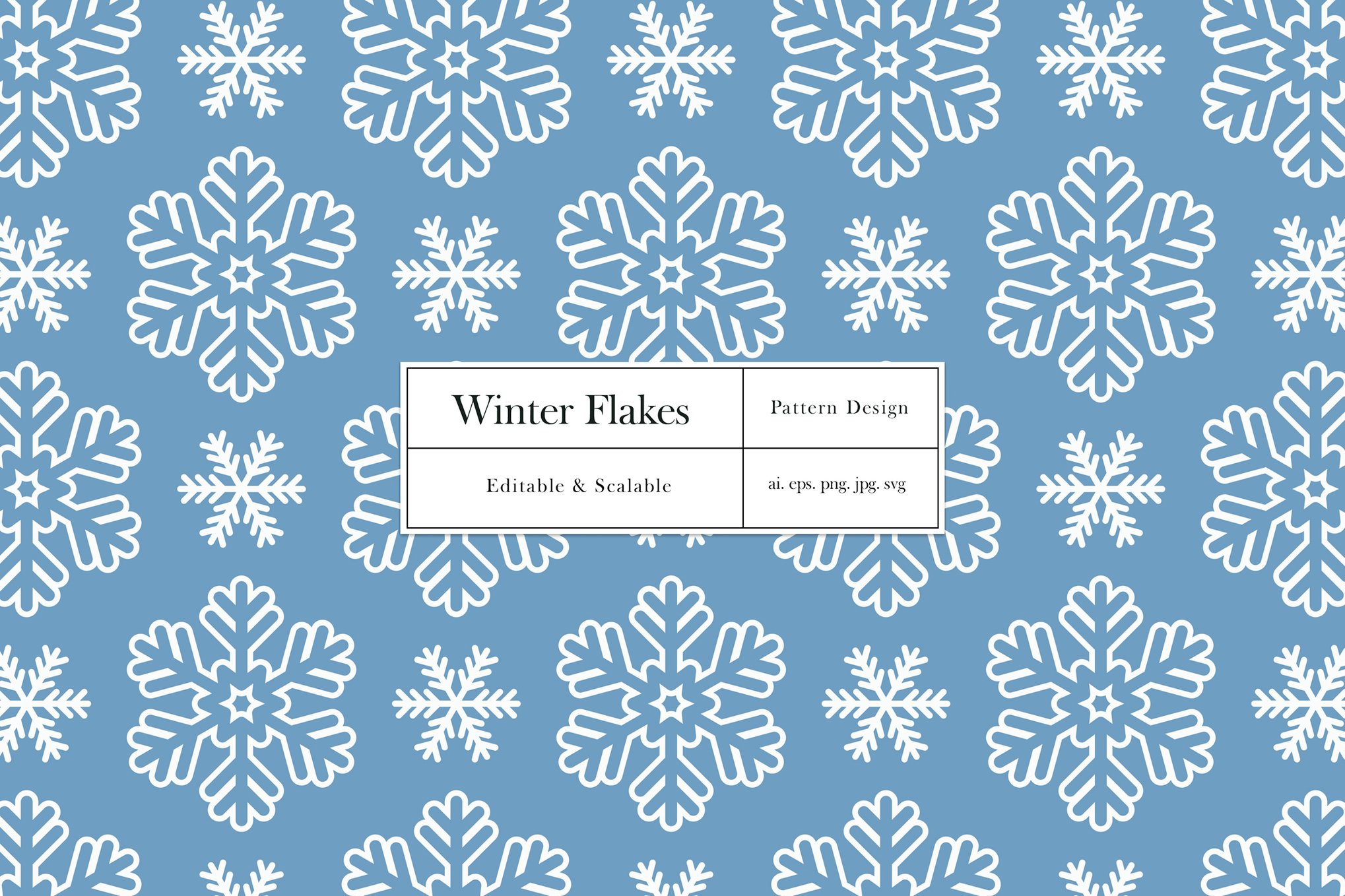 冬季唯美雪花背景图案素材 Winter Flakes Pattern插图 冬季唯美雪花背景图案素材 Winter Flakes Pattern