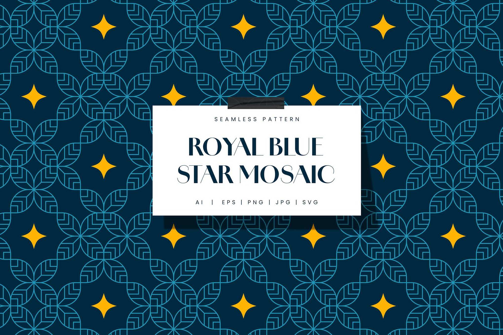 皇家蓝星形马赛克图案素材 Royal Blue Star Mosaic Pattern插图 皇家蓝星形马赛克图案素材 Royal Blue Star Mosaic Pattern