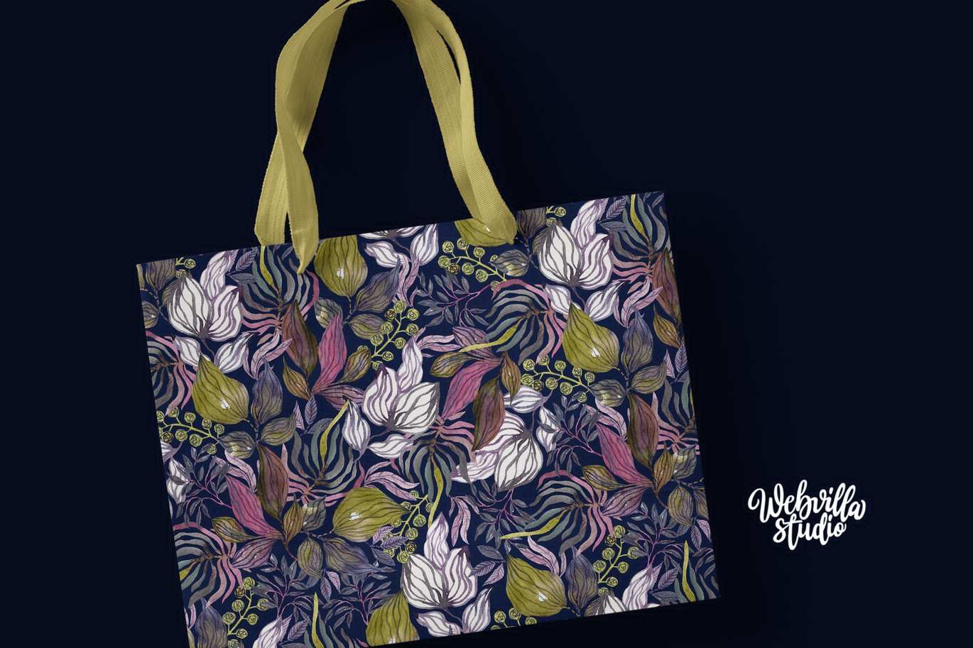午夜植物暗调水彩图案素材 Midnight Botanical Pattern插图1 午夜植物暗调水彩图案素材 Midnight Botanical Pattern