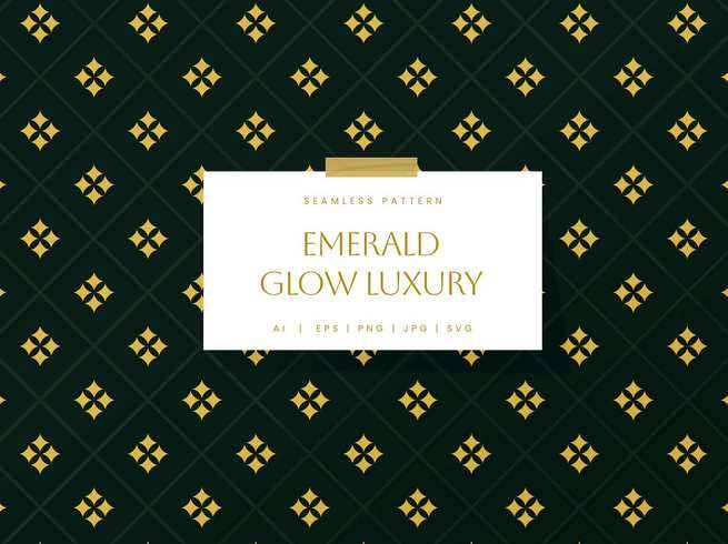 翡翠光泽奢华纹理图案素材 Emerald Glow Luxury Pattern
