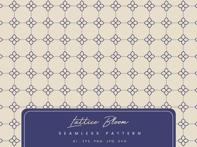格栅花卉背景图案素材 Lattice Bloom Pattern