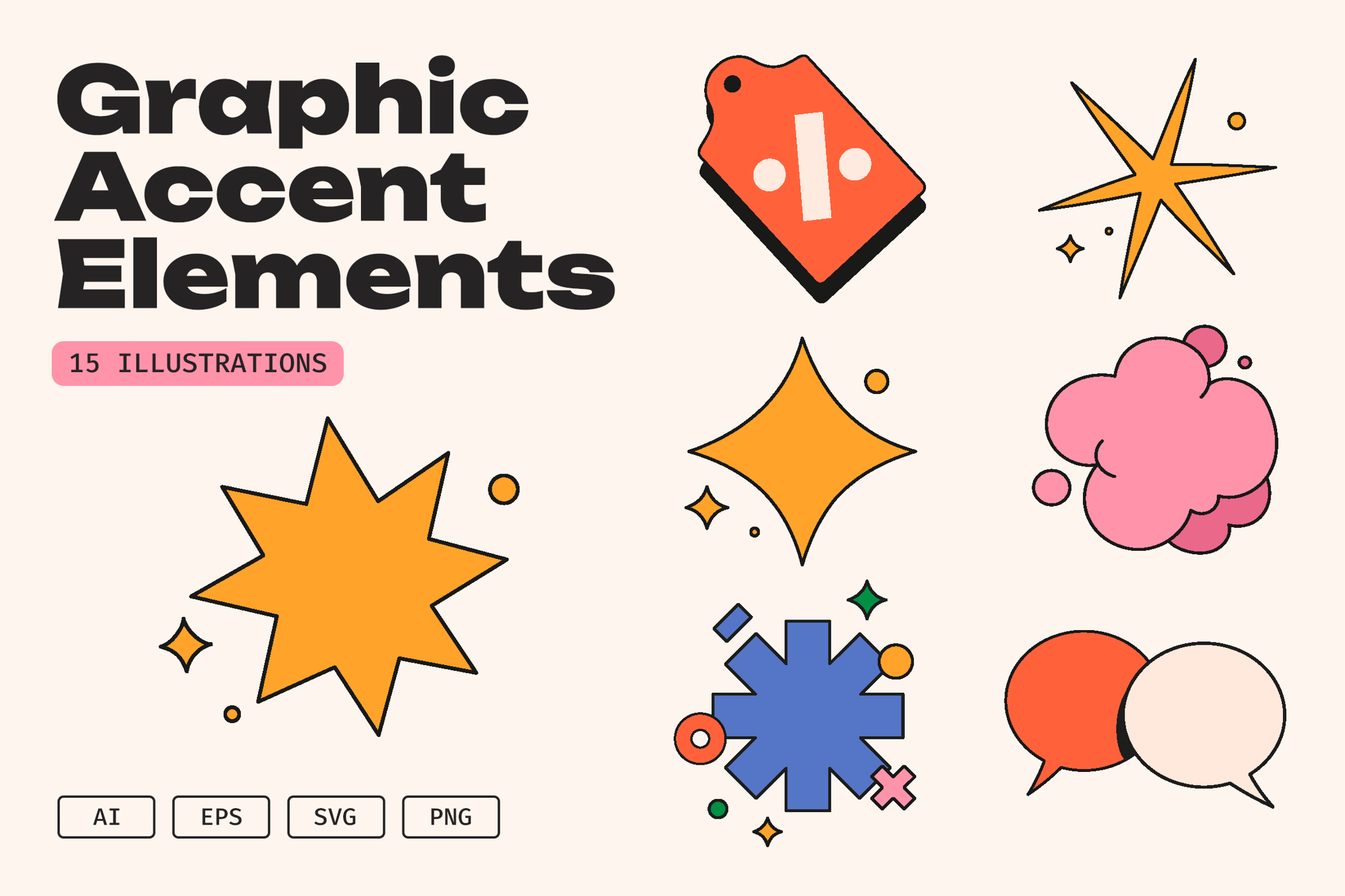 图形装饰抽象点缀元素素材 Graphic Accent Elements插图 图形装饰抽象点缀元素素材 Graphic Accent Elements
