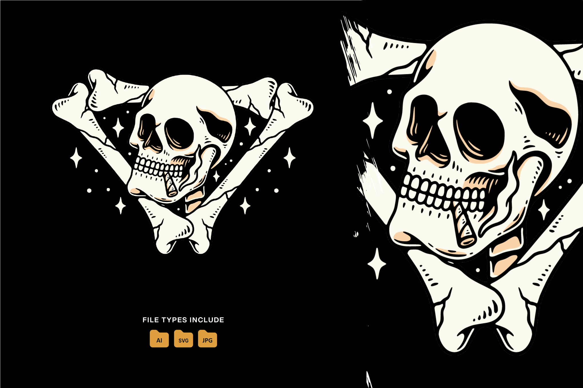 三角形骨骼骷髅头插图素材 Triangle Bone Skull Illustration插图 三角形骨骼骷髅头插图素材 Triangle Bone Skull Illustration
