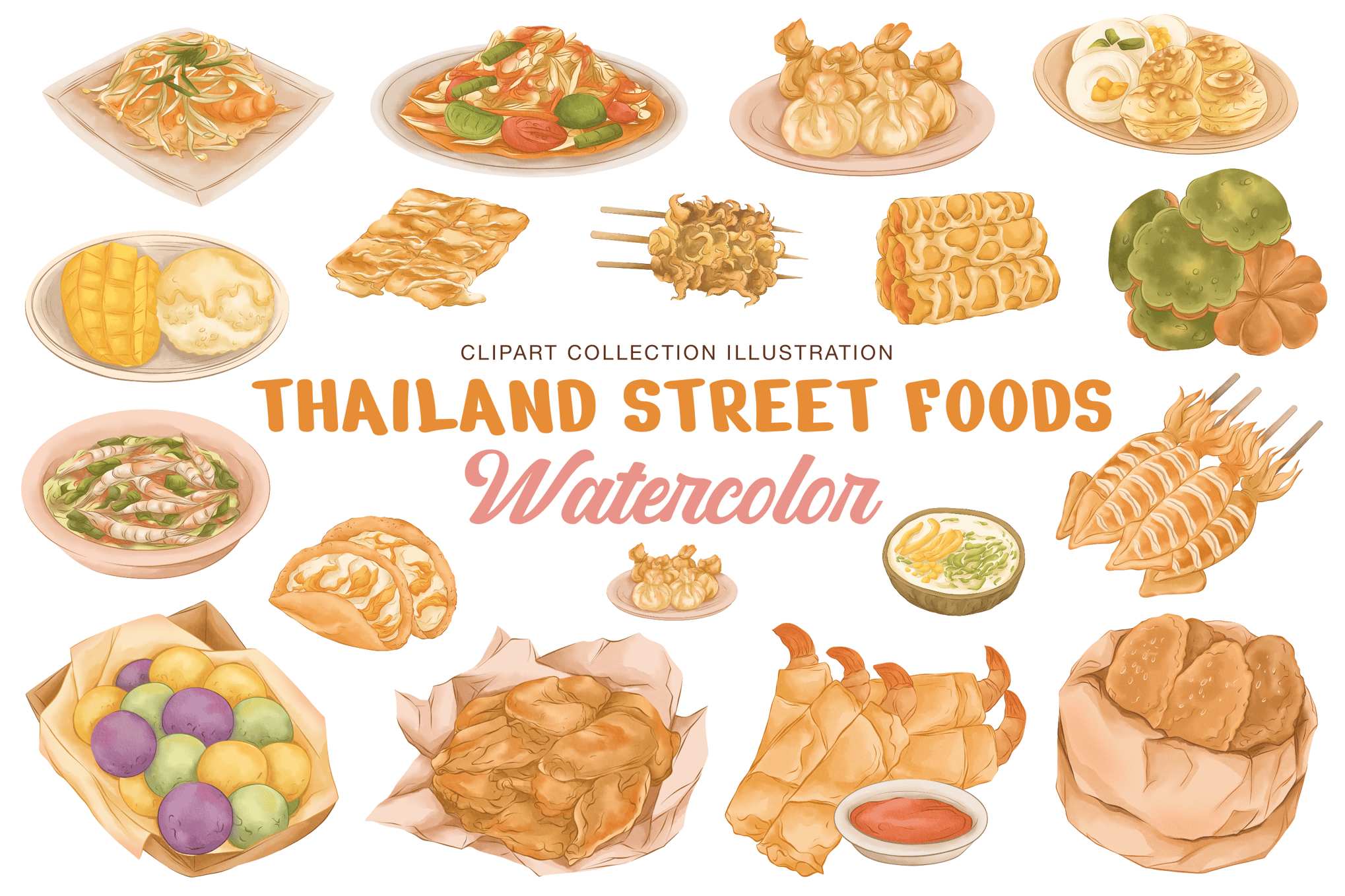 泰国街头美食主题插画集 Illustration Thailand Street Foods插图 泰国街头美食主题插画集 Illustration Thailand Street Foods
