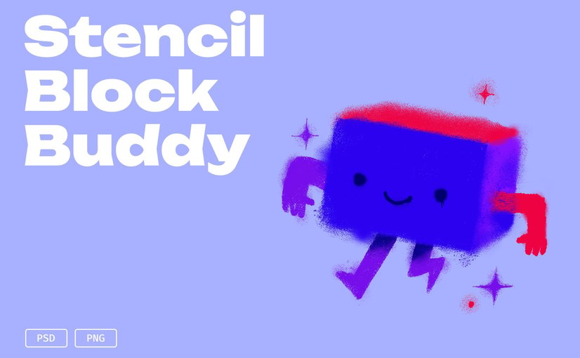 模板涂鸦人形角色素材 Stencil Block Buddy