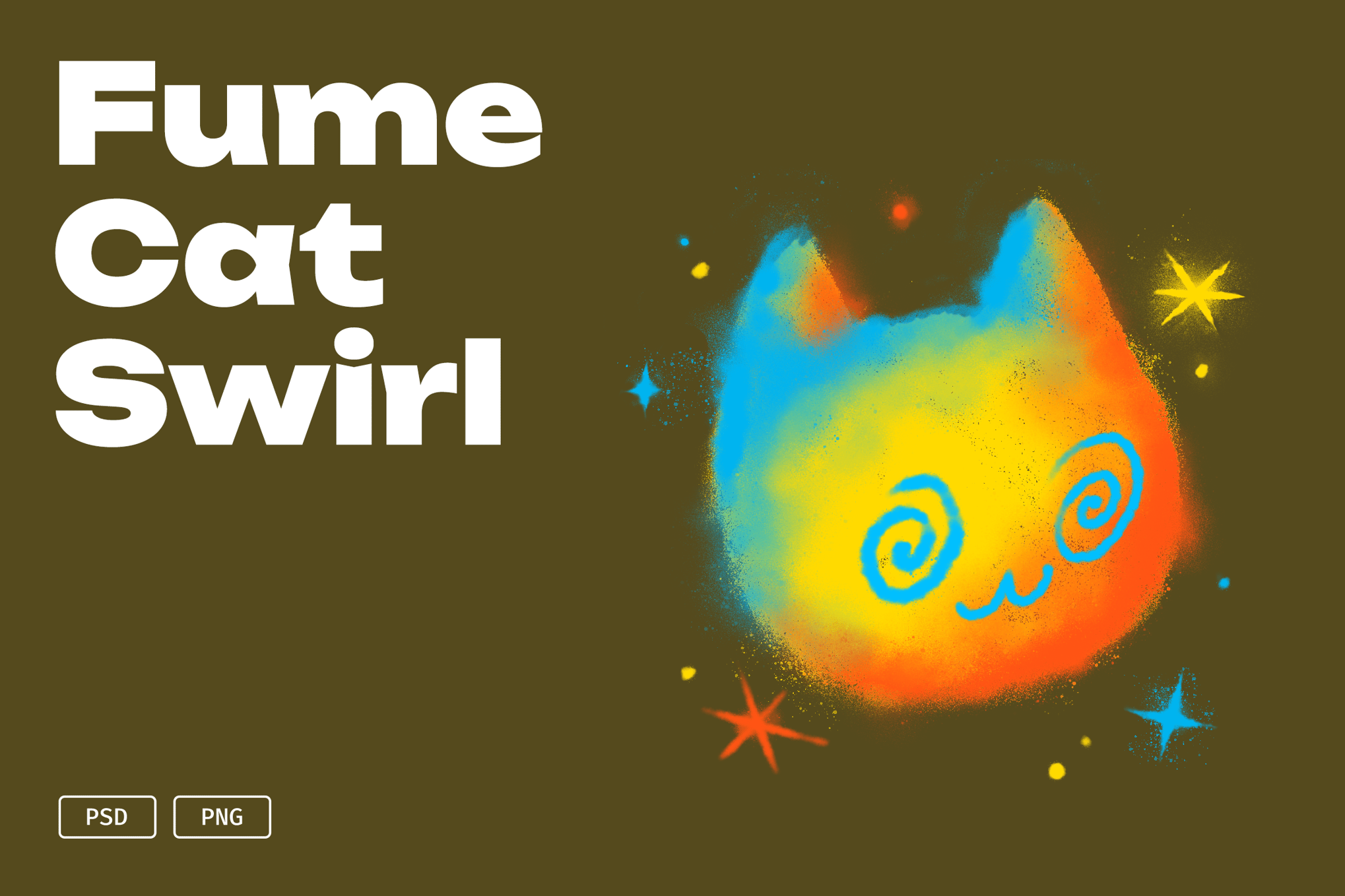 喷漆烟雾猫咪涂鸦图案 Fume Cat Swirl插图 喷漆烟雾猫咪涂鸦图案 Fume Cat Swirl