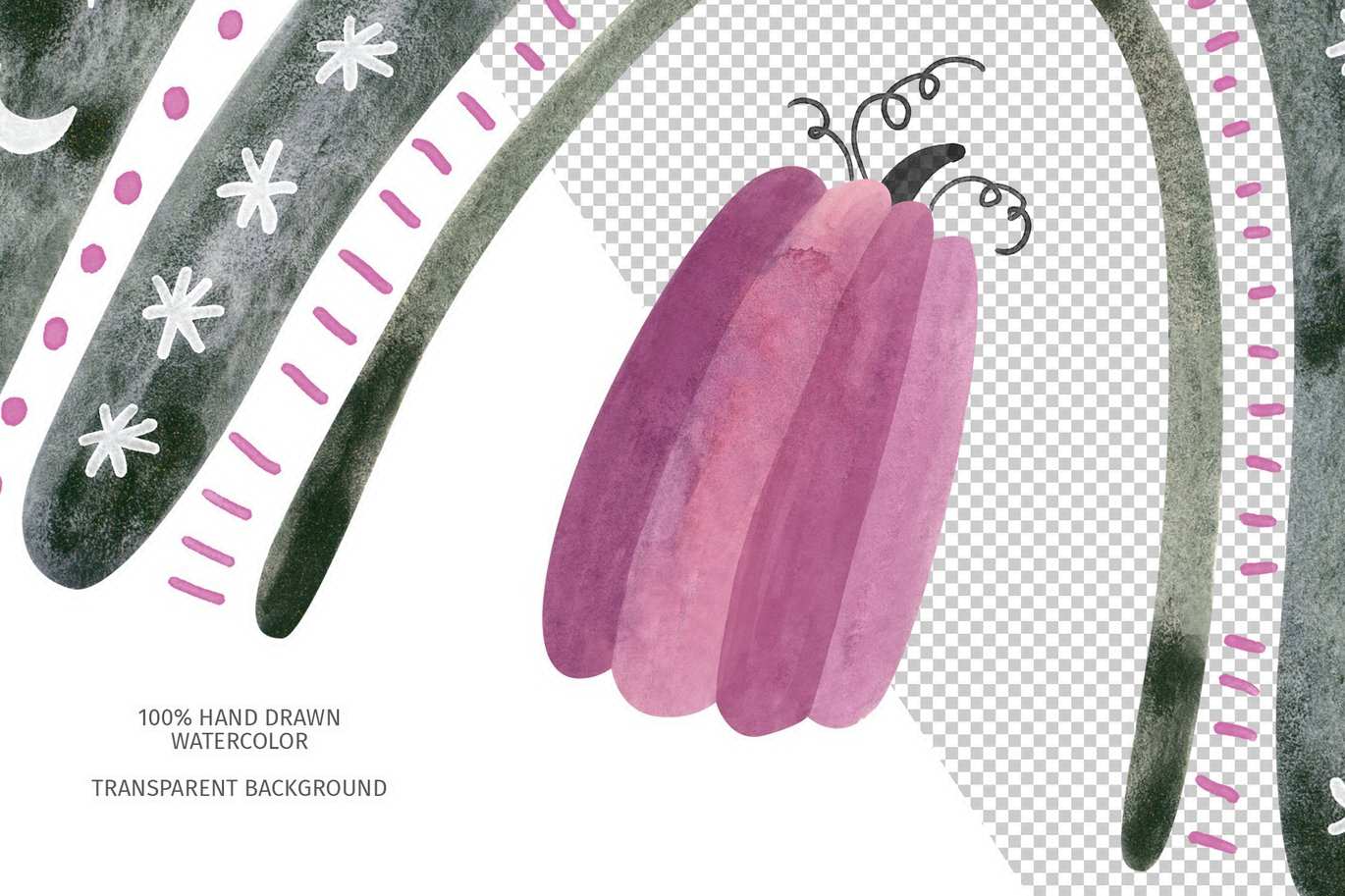 紫色万圣节剪贴图案素材集 Violet Halloween Clipart & Patterns插图4 紫色万圣节剪贴图案素材集 Violet Halloween Clipart & Patterns