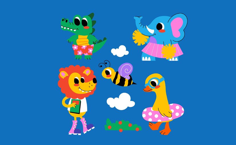 卡通动物角色插图素材集 Animals Asset Illustration