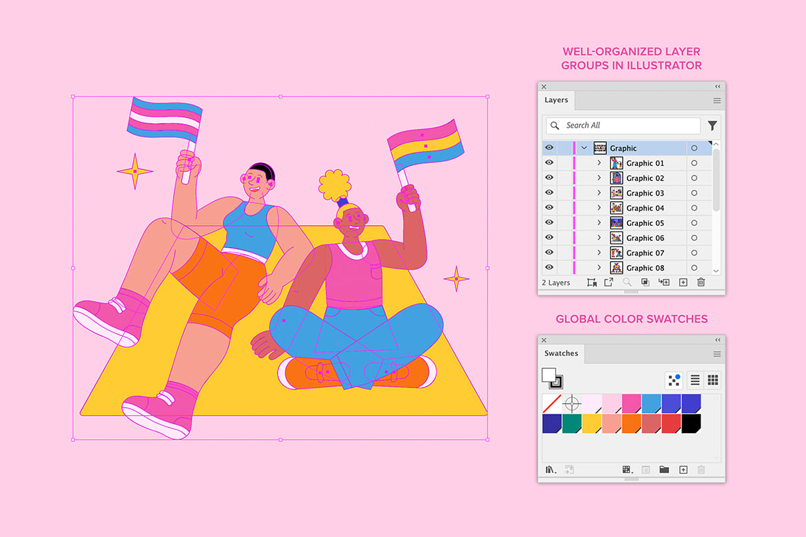 LGBTQ+群体骄傲月主题插画 LGBT Pride Illustration插图4 LGBTQ+群体骄傲月主题插画 LGBT Pride Illustration