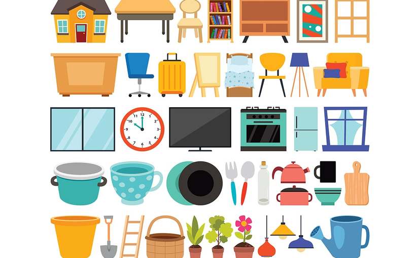 多种家居生活物品矢量图集 Set Of Various Home Objects