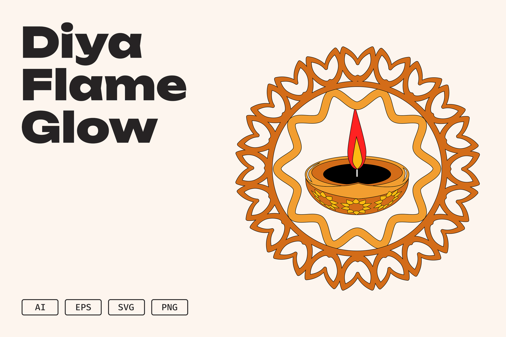迪亚灯火焰光芒图形素材 Diya Flame Glow插图 迪亚灯火焰光芒图形素材 Diya Flame Glow