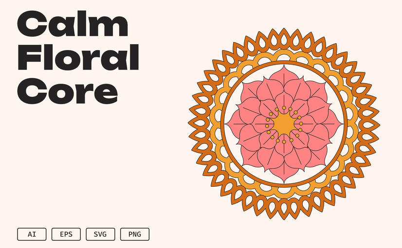 宁静花卉曼陀罗核心图形 Calm Floral Core