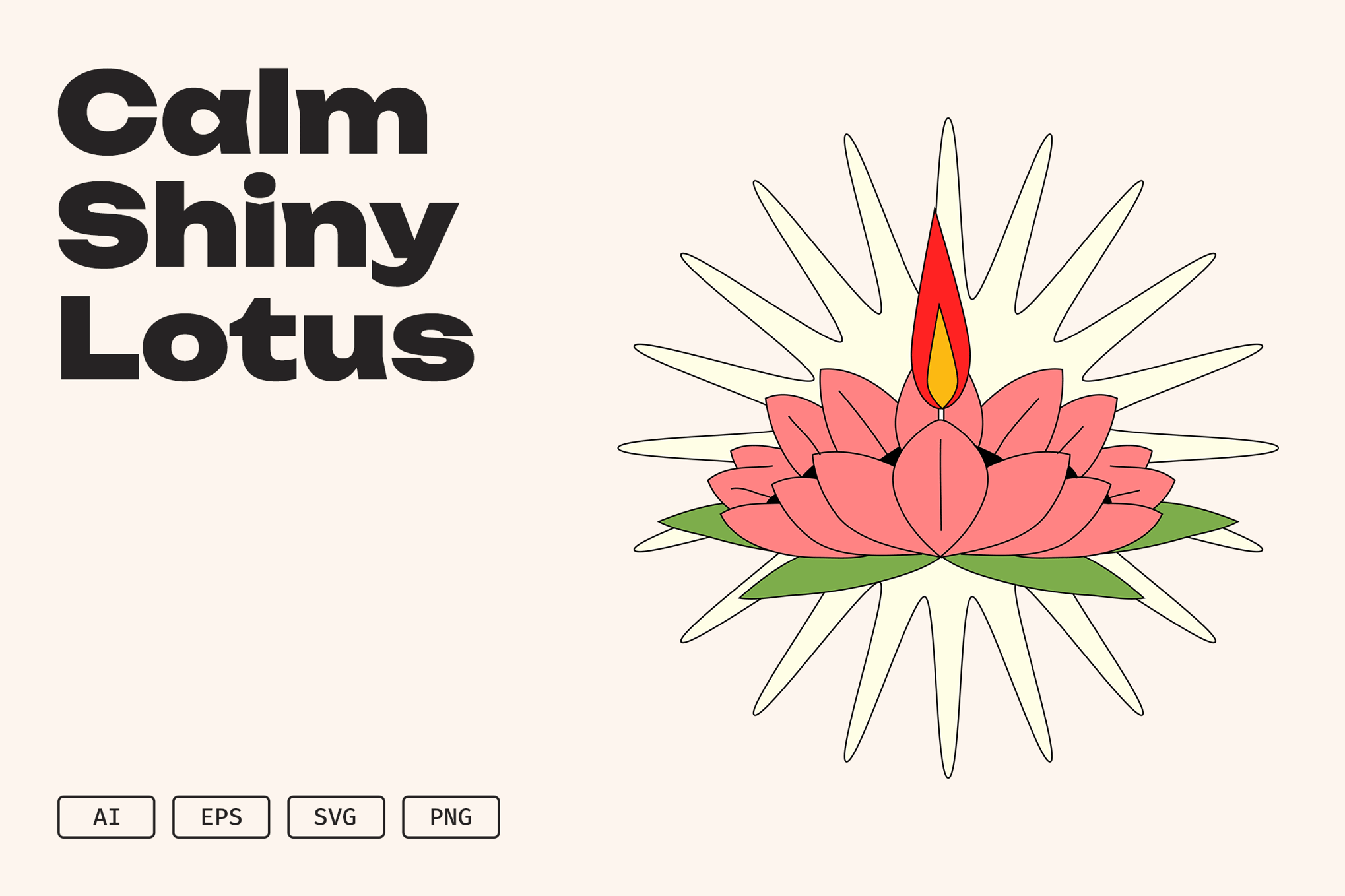 宁静闪光粉色莲花图形 Calm Shiny Lotus插图 宁静闪光粉色莲花图形 Calm Shiny Lotus