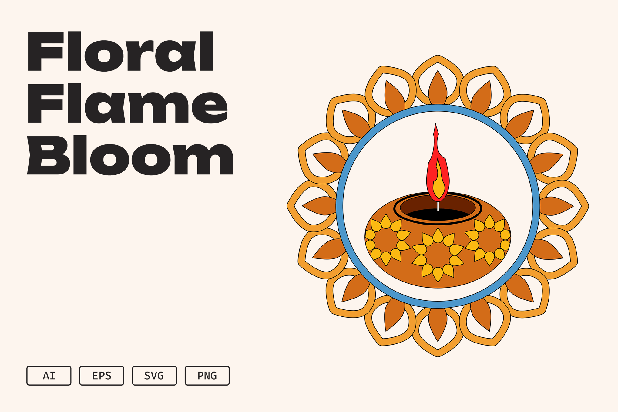 花卉火焰精神传统图腾 Floral Flame Bloom插图 花卉火焰精神传统图腾 Floral Flame Bloom