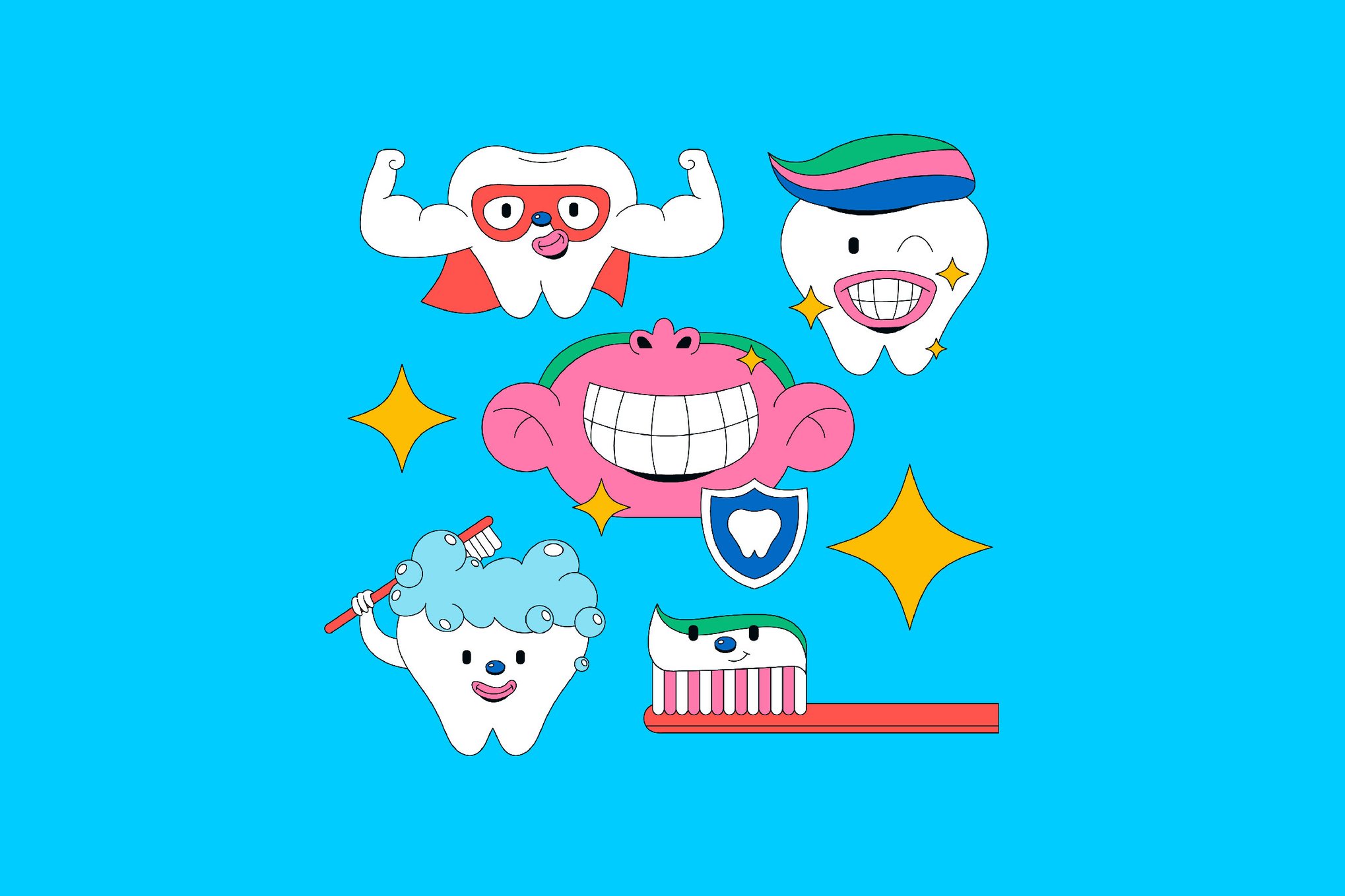 牙膏产品宣传元素插图素材 Toothpaste Asset Illustration插图 牙膏产品宣传元素插图素材 Toothpaste Asset Illustration